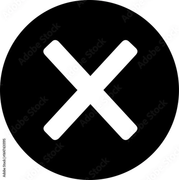 Obraz X Mark Inside Circular Frame Vector Icon