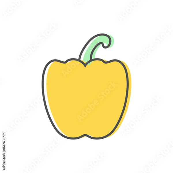 Fototapeta Bell pepper, paprika, sweet pepper line icon. Simple vegetable icon symbol. Vector illustration