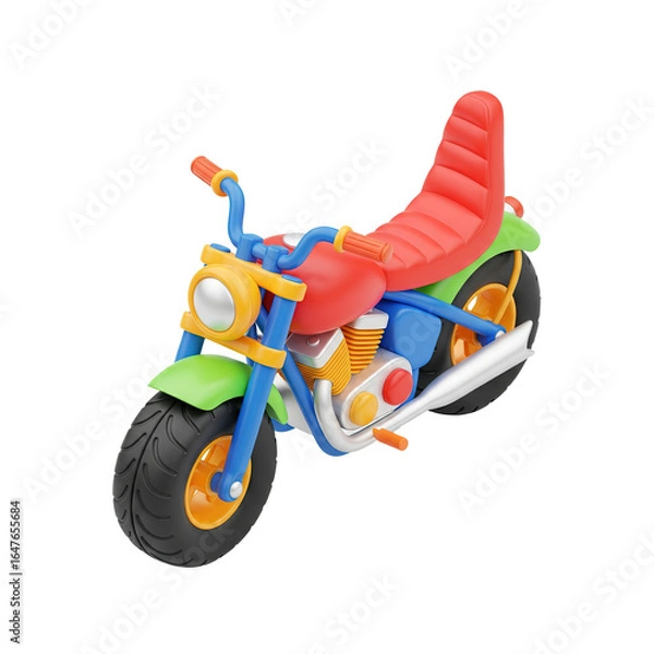 Obraz Cartoon Style Motorcycle Model