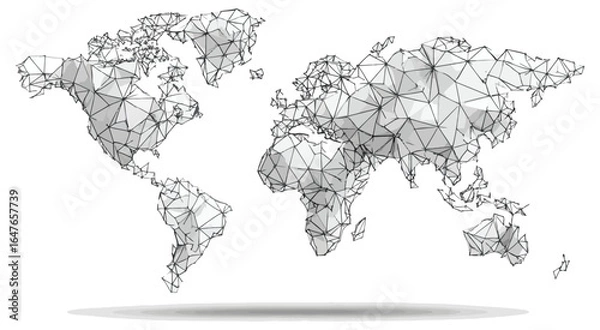 Obraz Global polygonal world map illustration
