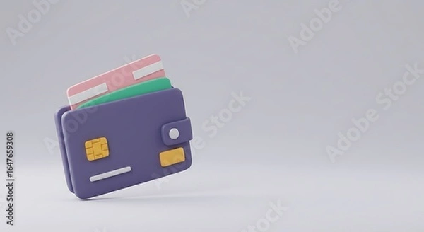Fototapeta Wallet with cards 3 d render