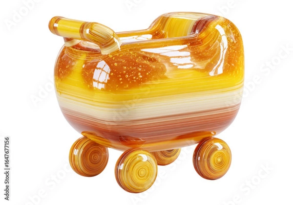 Obraz Isolated Icon of a Unique Shopping Cart with One Wheel Design