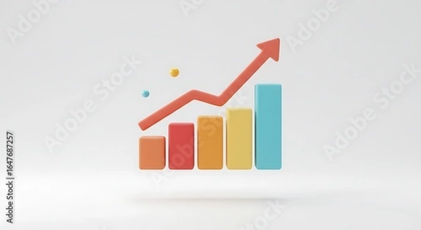 Fototapeta Growing business chart with arrow