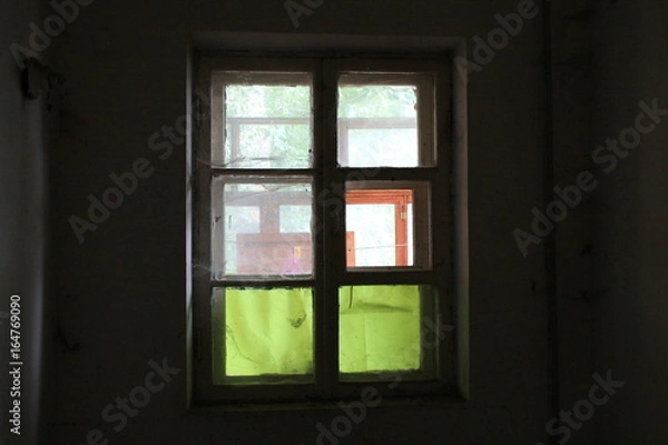 Obraz color window with green sections
