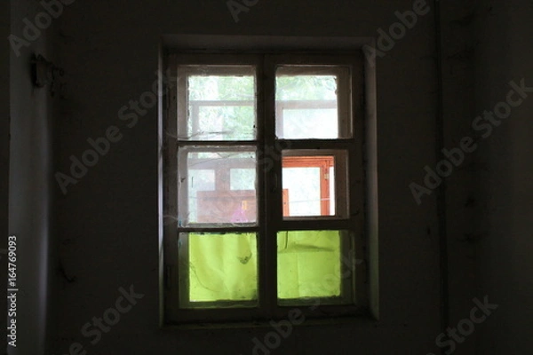 Obraz color window with green sections