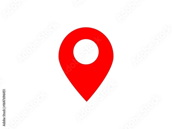 Obraz Vector location icon – red map pin for mobile apps, navigation, web interfaces, GPS, maps and web design	