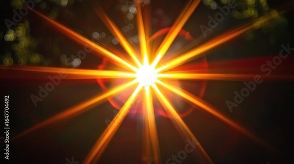 Obraz Bright starburst, radiating golden light
