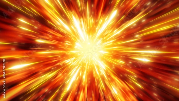 Obraz 爆発したようなオレンジ色の集中線のエフェクト背景