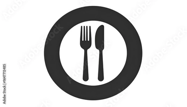 Obraz Simple black and white eating icon
