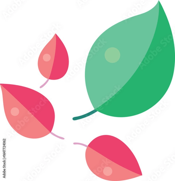 Fototapeta Bubblegum Leaf Set