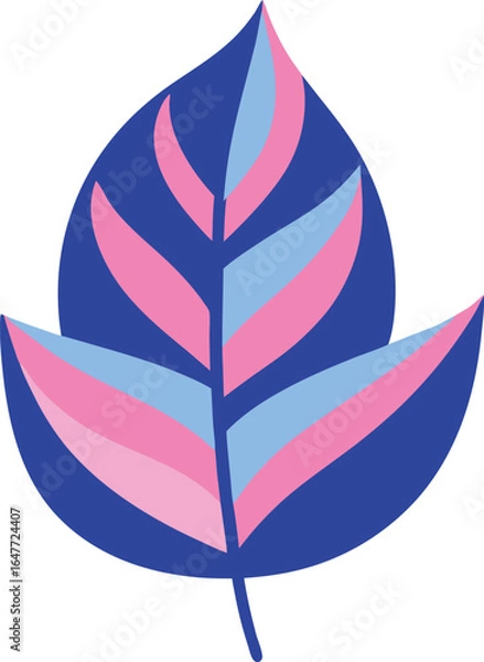 Fototapeta Blue And Pink Patterned Leaf