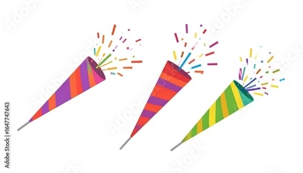 Fototapeta Colorful Party Poppers Exploding. (1)