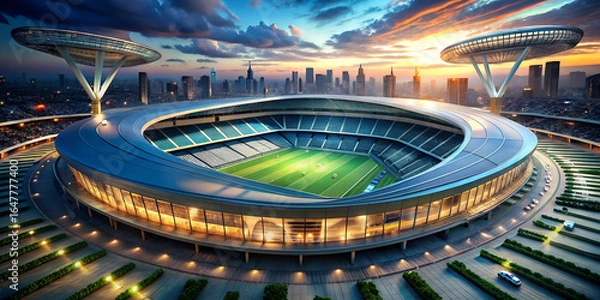 Obraz AI generated futuristic sports stadium