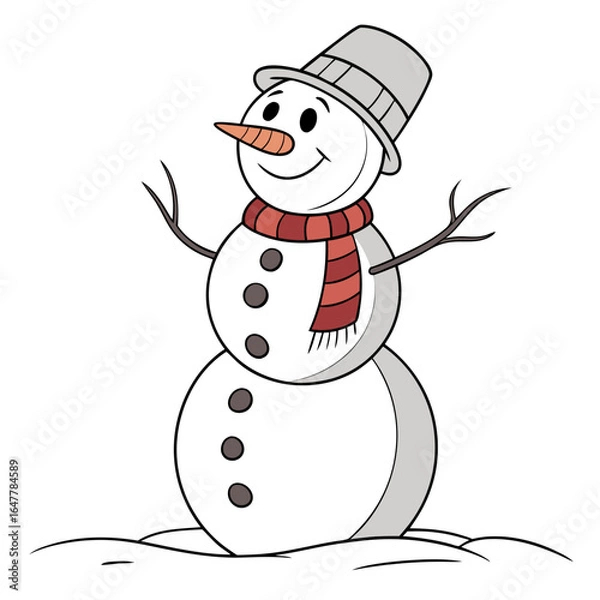 Obraz snowman with a broom