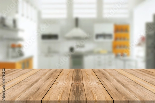 Obraz Wooden table with beach 