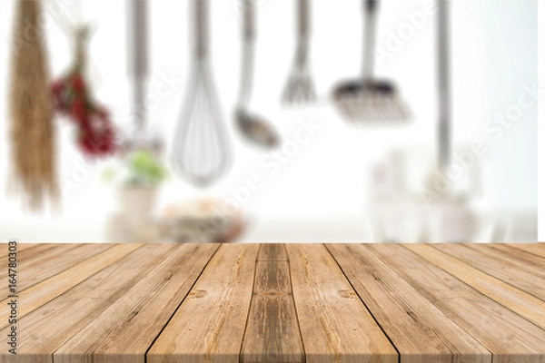 Obraz Wooden table with beach 