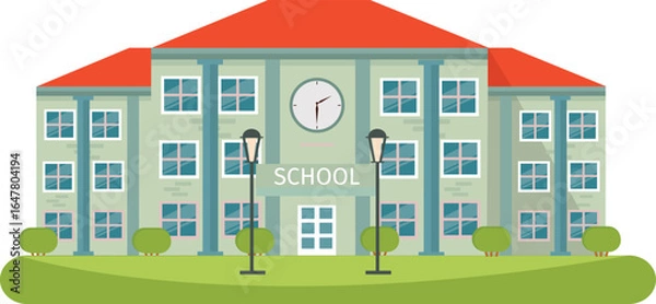 Obraz School Building Illustration