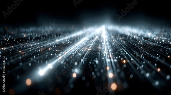 Fototapeta Glowing blue tech grid on a dark background, giving a high-tech digital interface feel.