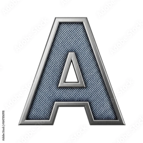 Obraz Denim letter a isolated on transparent background