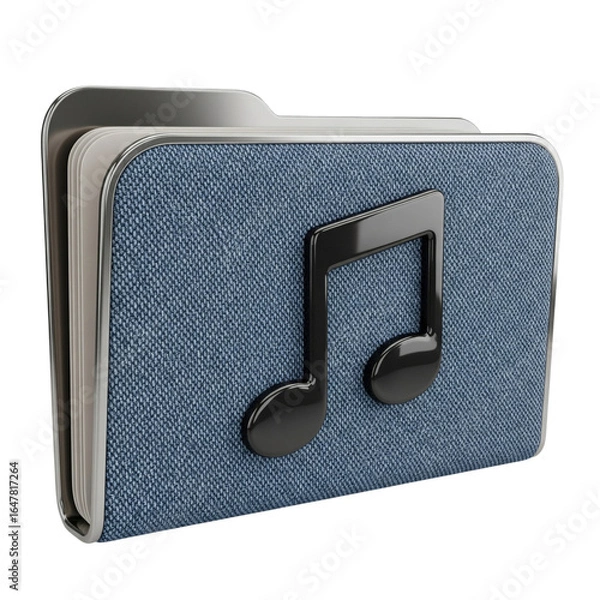 Obraz Denim music folder icon isolated on transparent background