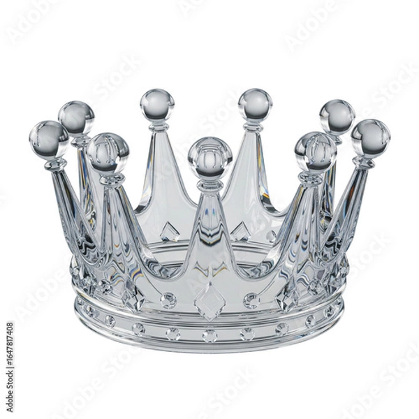 Obraz Glass crown isolated on transparent background