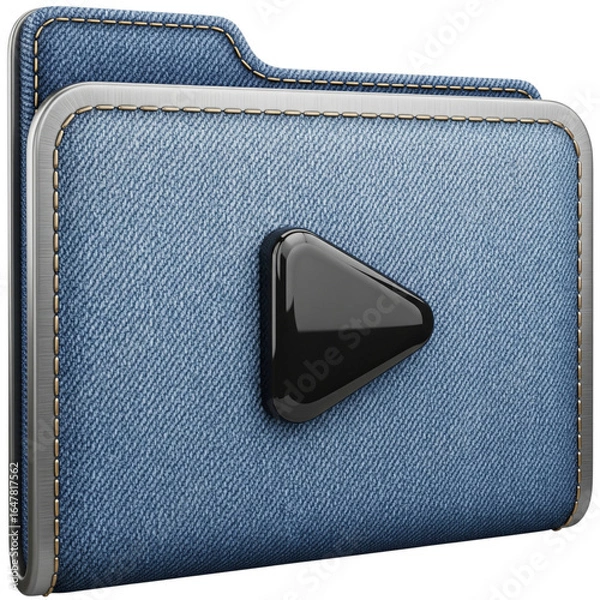 Obraz Denim video folder icon isolated on transparent background