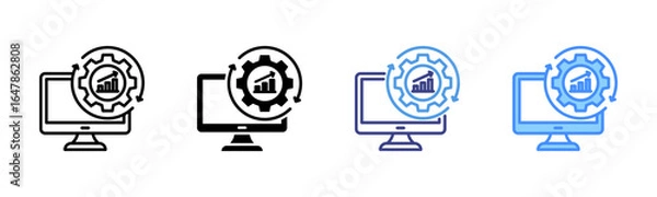 Fototapeta Software icon set multiple style collection