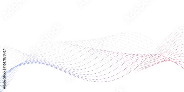 Fototapeta Multicolor blend abstract vector wave line template. Digital future technology concept geometric patterns of lines. Abstract wave lines element for banner, flyer, brochure, poster. Modern flowing wave