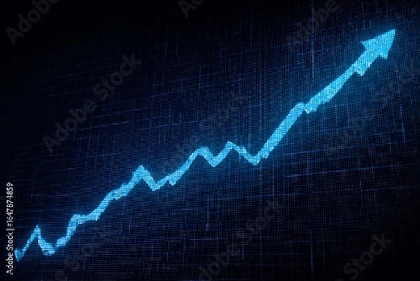 Fototapeta an azure diagram featuring an ascending indicator
