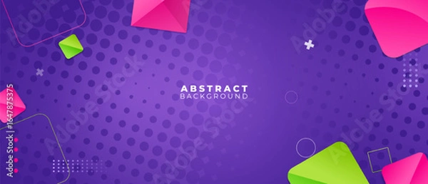Fototapeta Abstract colorful geometric vector background with origami-style shapes and vibrant design elements