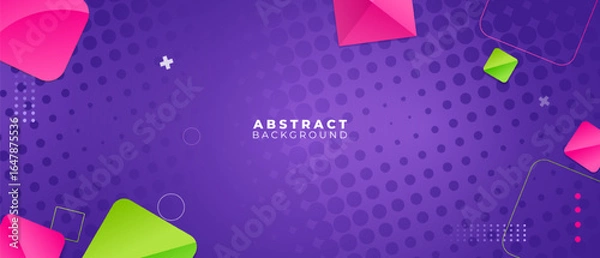 Fototapeta Abstract colorful geometric vector background with origami-style shapes and vibrant design elements