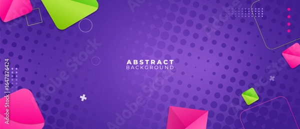 Fototapeta Abstract colorful geometric vector background with origami-style shapes and vibrant design elements