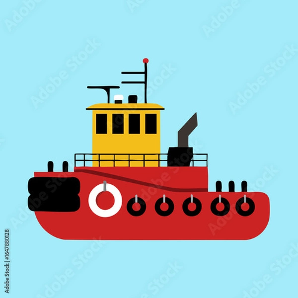 Obraz Tugboat Vector Illustration