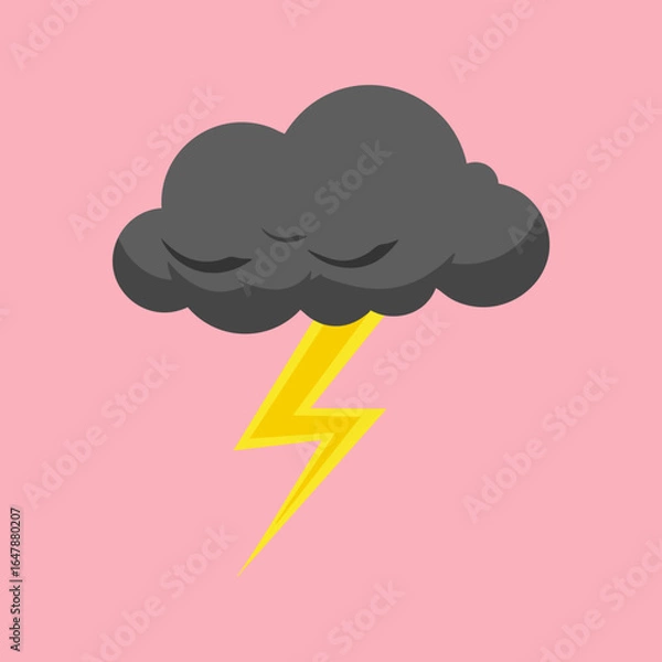 Obraz Storm Cloud with Lightning Bolt