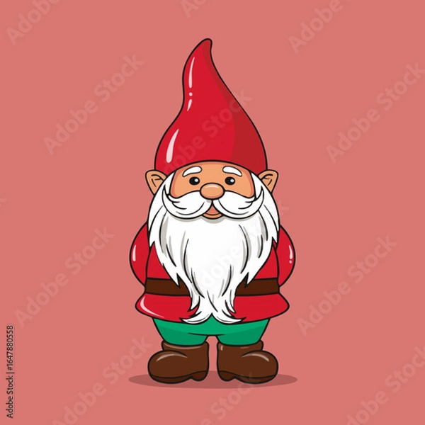 Obraz Garden Gnome Cartoon Illustration