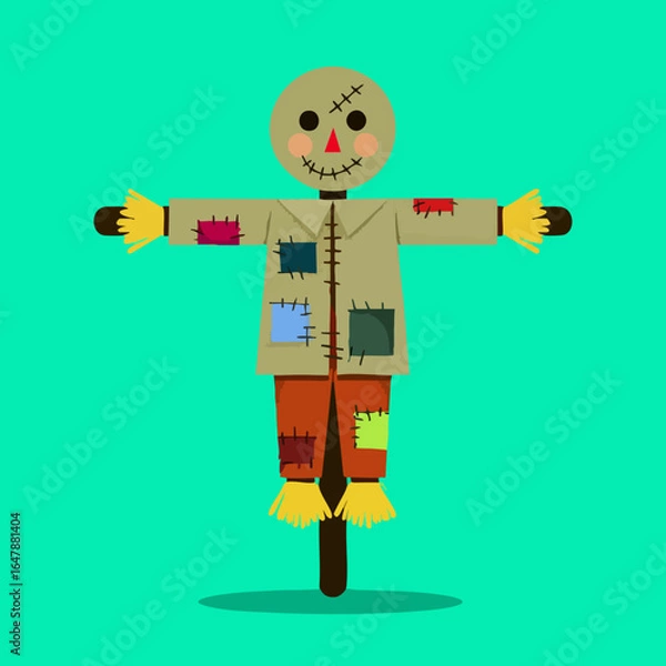 Obraz Patchwork Scarecrow Illustration