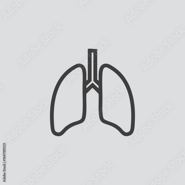 Obraz Lungs Line Art Icon