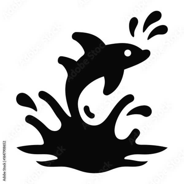 Fototapeta Jumping Fish Silhouette