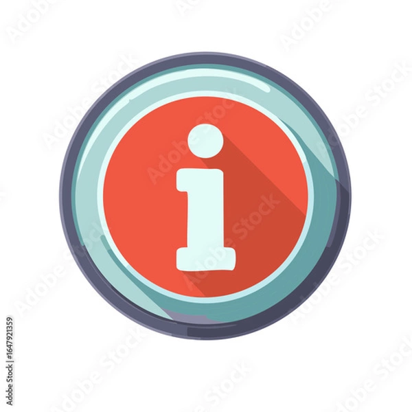 Obraz Round Information Icon With Subtle Shadowing Flat Design