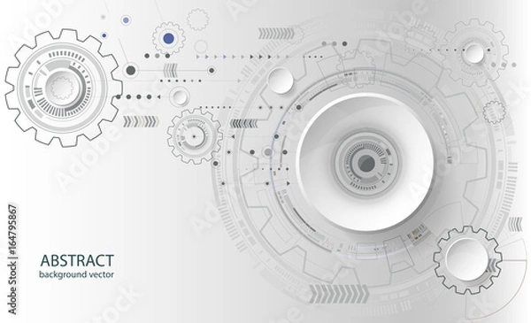 Obraz Abstract technology circles vector blue background.