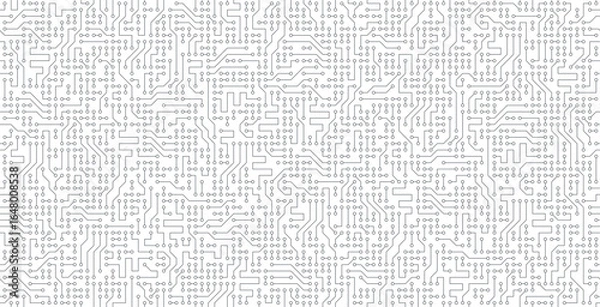 Obraz Seamless digital technology background on white.
