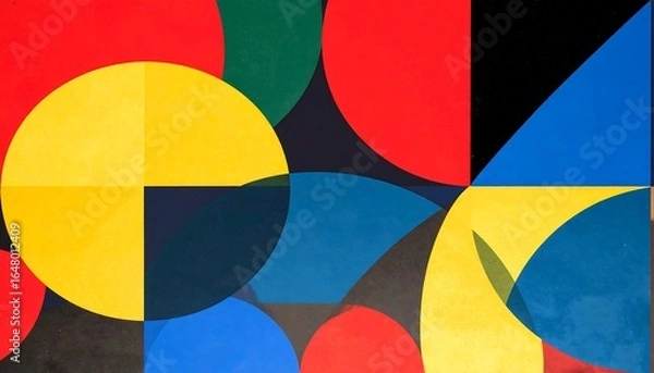 Fototapeta Vibrant Abstract Composition of Geometric Shapes and Bold Colors
