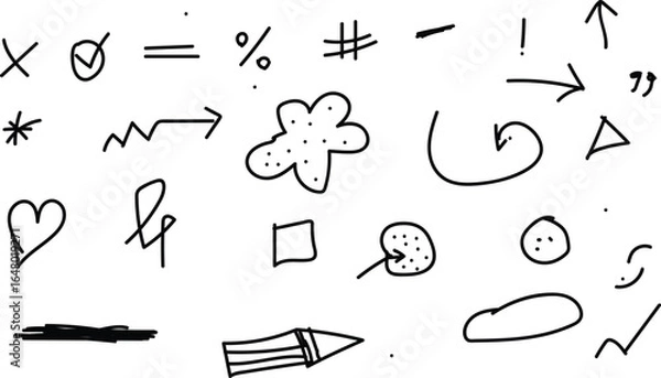 Obraz Rough hand drawn marker sketch with brush