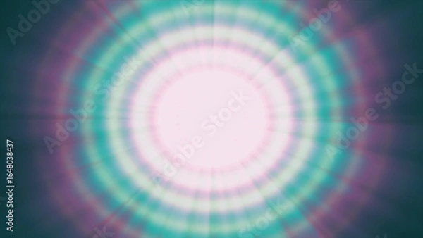 Fototapeta Vibrant gradient background. Endless spinning futuristic circles and rays. Seamless looping footage. Abstract glowing hypnosis