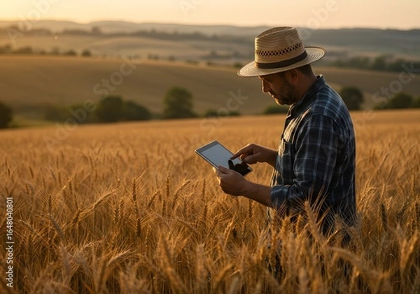 Fototapeta Smart Farming Precision Agriculture with Technology