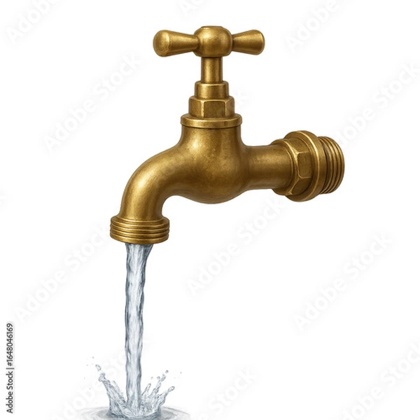 Obraz water tap isolated on white