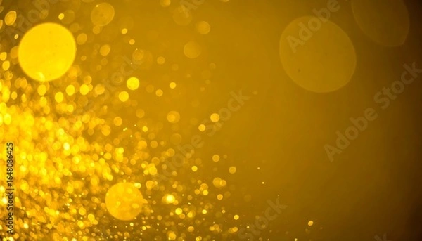 Fototapeta Abstract golden bokeh background with shimmering light particles and soft focus for festive celebrations