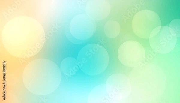 Fototapeta Softly blended bokeh lights in pastel orange yellow blue and green hues creating a dreamy atmosphere