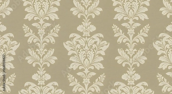 Fototapeta Elegant cream beige damask pattern design