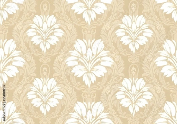 Obraz Beige and off white ornate pattern design